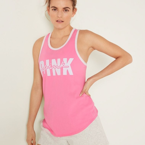 Victoria's Secret Knit Racerback Everyday Tank Top Dreamy Pink Medium NEW - Picture 1 of 4